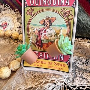 Little Potted Cactus Earrings